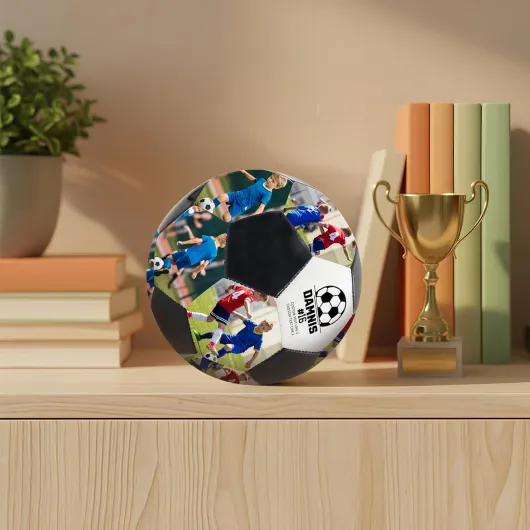 WERWAES Ballon de Football Personnalisé avec Photo et Nom - Cadeau Unique pour Fils, Fille, Papa, Mari, Entraîneur et Fan - Idéal pour Anniversaire, Noël, Fête des Pères, Remise des Diplômes