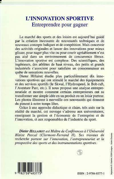 L'innovation sportive - Entreprendre pour gagner