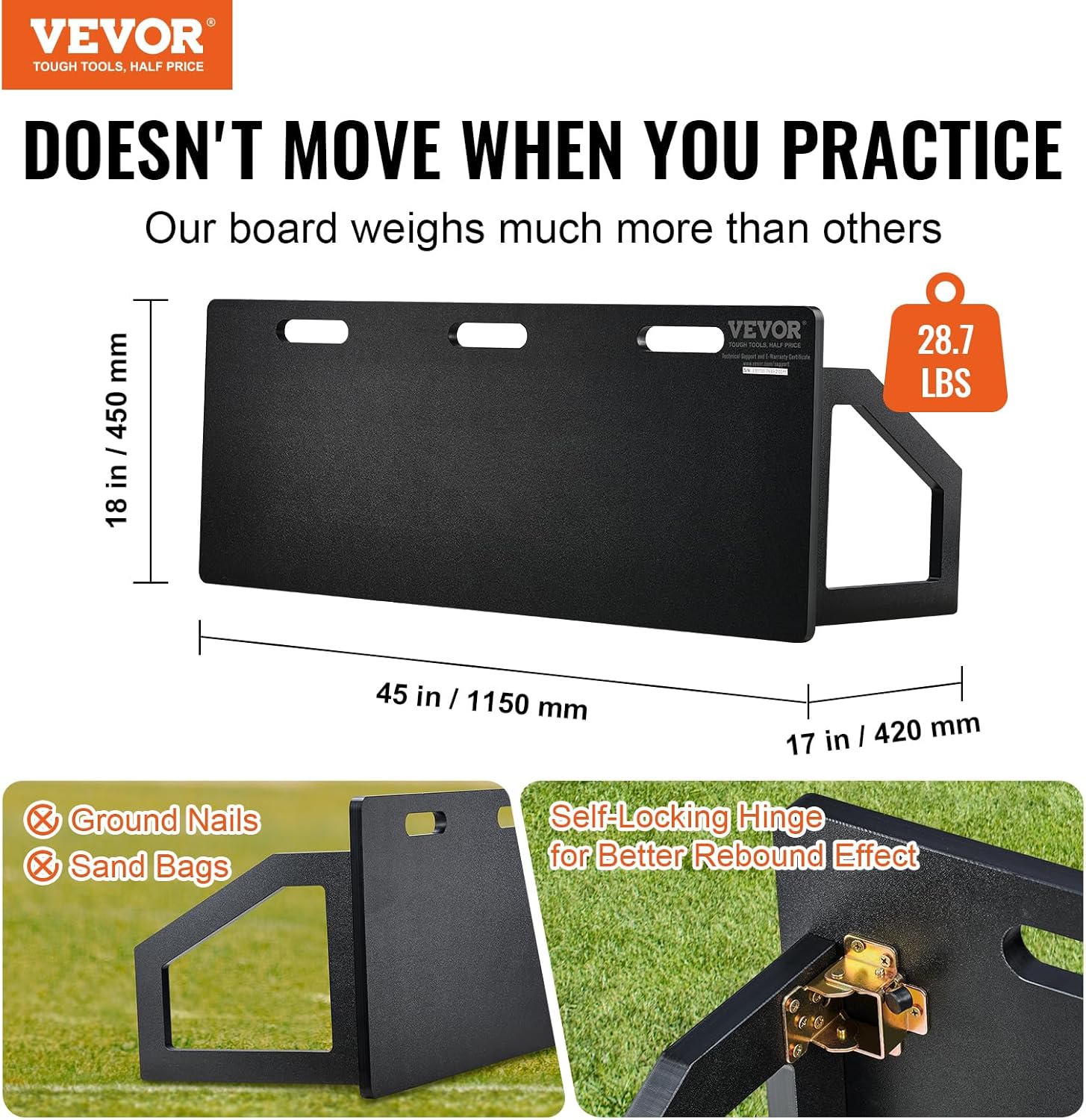 Planche de Rebond de Football 115 x 45 cm