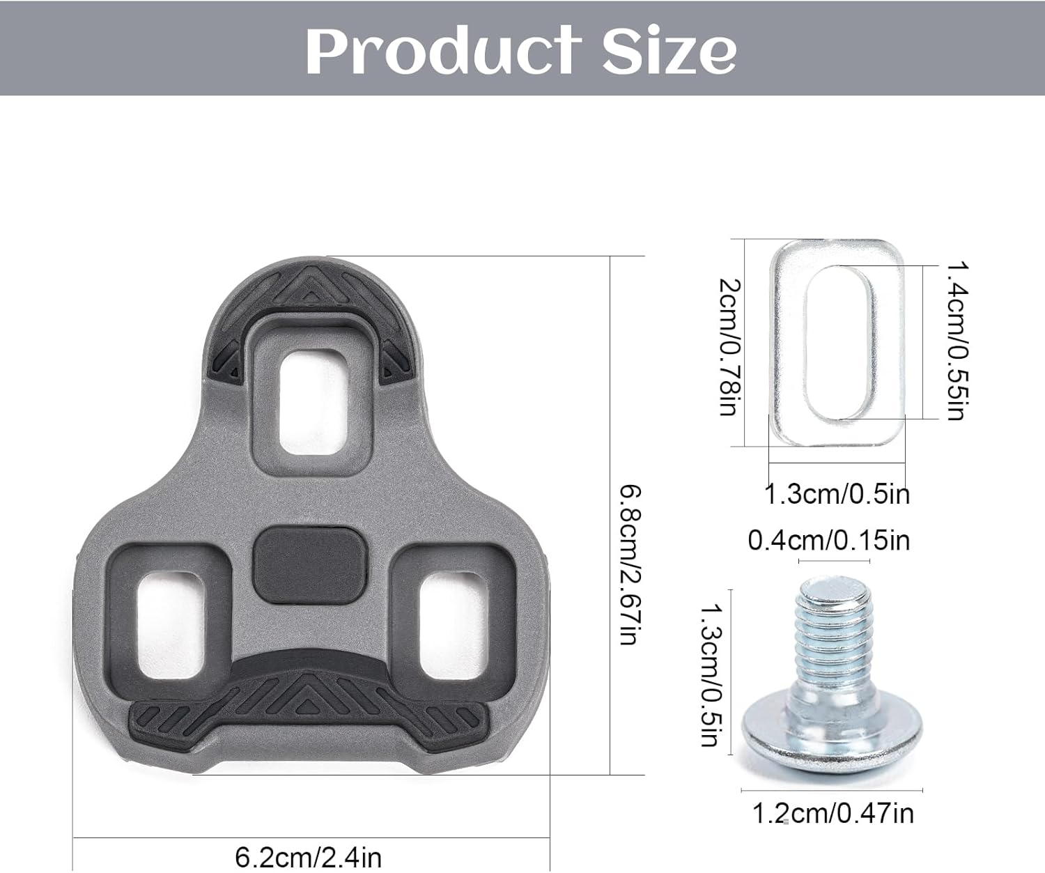 Look Keo Cleats Lot d'accessoires de vélo antidérapants compatibles avec pédales de vélo à 3 trous Grip Blade 2 Max Carbon Classic Cleats pour chaussures de vélo Board 4,5 ° GREW