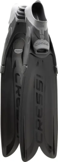 CRESSI Gara Turbo Flex Fins - Palmes Performantes Réactives Légères Unisexes Système Gara Modulaire et Lames Interchangeables pour Plongée Apnée Chasse sous Marine Snorkeling, Noir 42/43