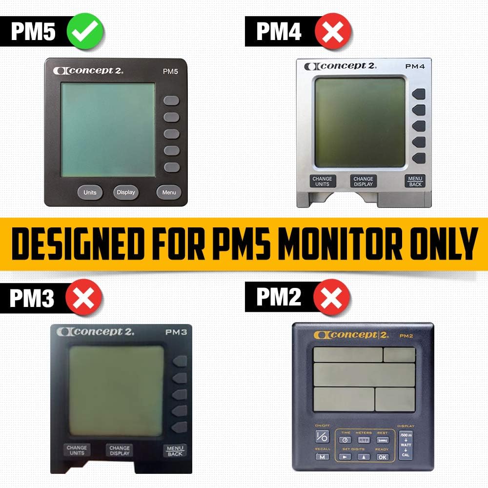 Support de téléphone fabriqué pour Les moniteurs PM5 de rameur, SkiErg et BikeErg - Silicone Fitness Products Noir