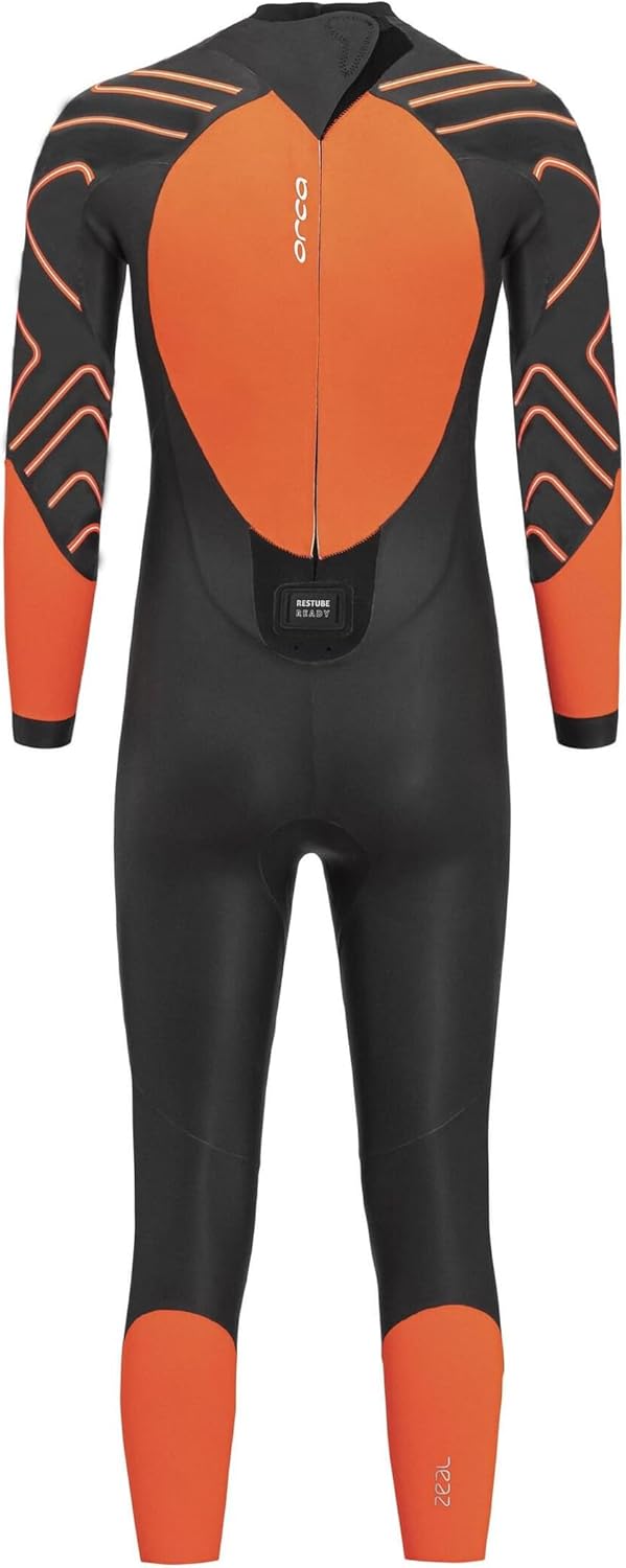 ORCA 2025 Hommes Zeal Hi-Vis Back Zip Open Water Swim Combinaison Néoprène NN2Z - Black - 7