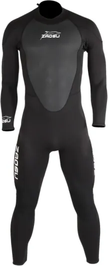 ZAOSU Aqua Essential Combinaison intégrale en néoprène 3 mm pour eau libre, fermeture éclair dans le dos, SUP, plongée avec tuba, surf, plongée, natation