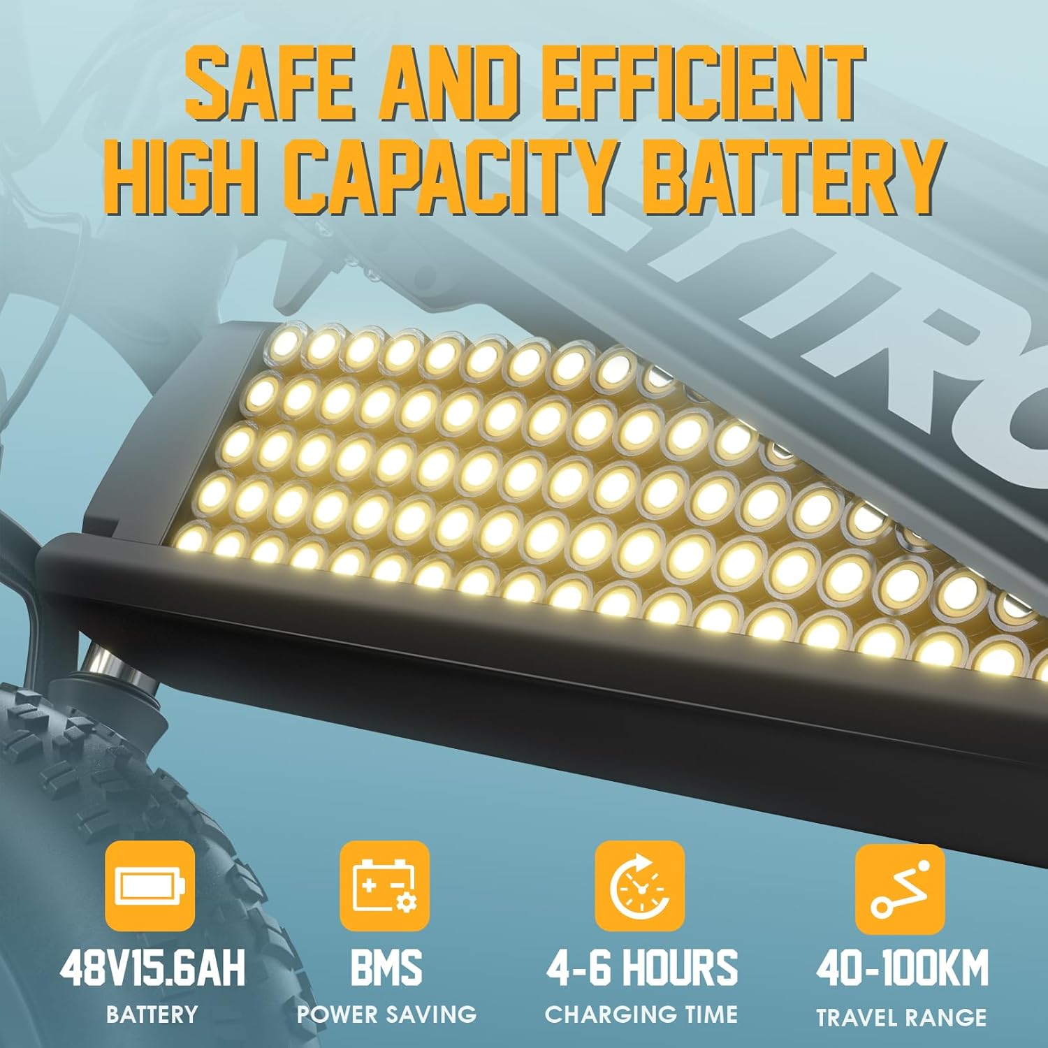 Vélo électrique Adulte, Roues de 20 Pouces, Batterie Lithium Amovible 48 V 15,6 Ah, autonomie de 40 à 100 km, Suspension intégrale, 7 Vitesses - Noir/Rouge