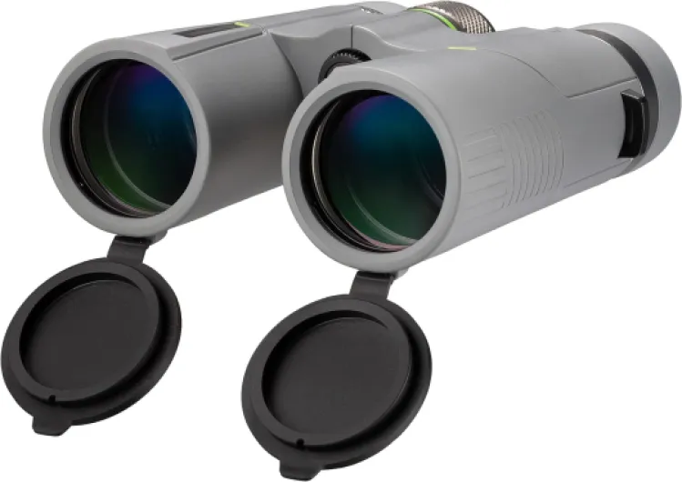 Jumelles 8 x 42 Wave étanches avec Verre BAK-4, Traitement d'UR, oculaire de Porteur de Lunettes, Parfait pour l'observation de la Nature, Les Voyages et la randonnée Gris Jumelles 8 x 42 Simple