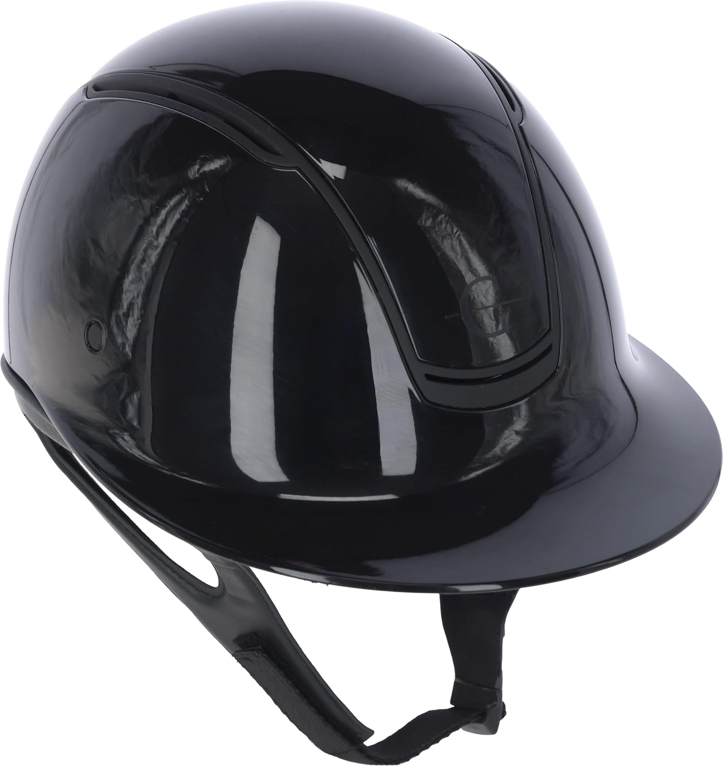 Covalliero Casque d'équitation Eclipse Polo, aspect brillant, système disque, sécurité ERT, excellente ventilation, doublure intérieure amovible, noir laqué, 52-56 cm
