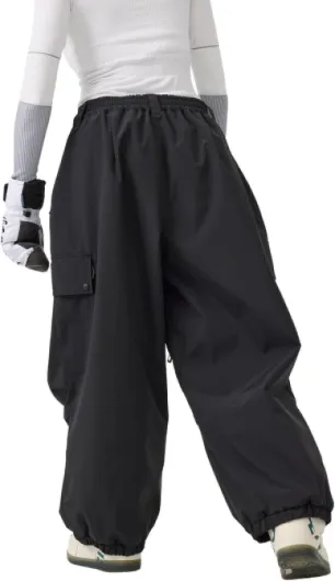 Pantalon de Ski pour Homme et Femme Pantalon de Snowboard - Baggy Ample Unisexe 20K Imperméable Coupe-Vent Respirant Chaud L Noir