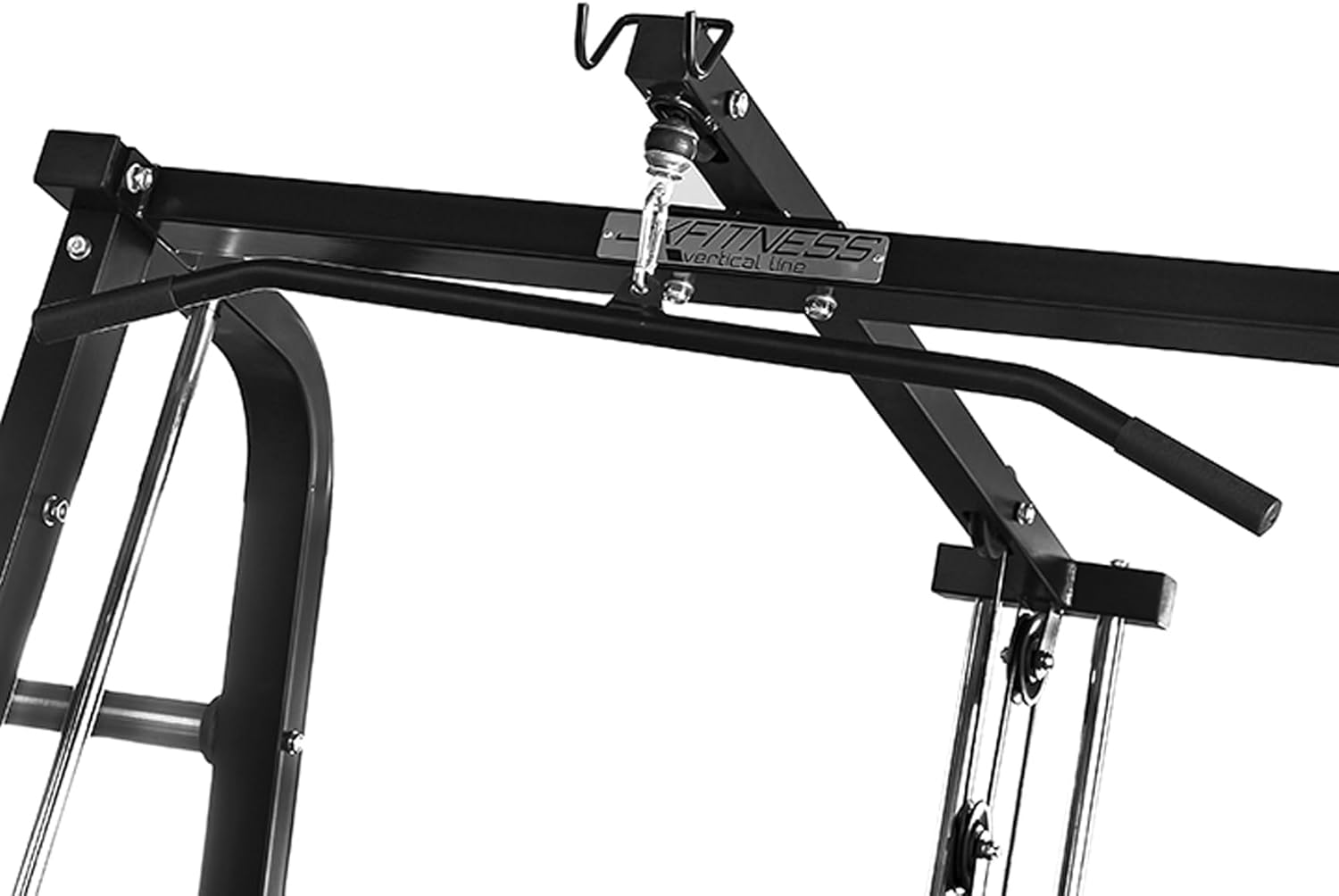 Smith Machine Profession JK Fitness - Machine De Levage De Poids Avec Barre Guidée - 9 Positions De Verrouillage - 2 Spotters De Sécurité - Structure Avec Barre Lat Et Biceps - 8 Porte-disques