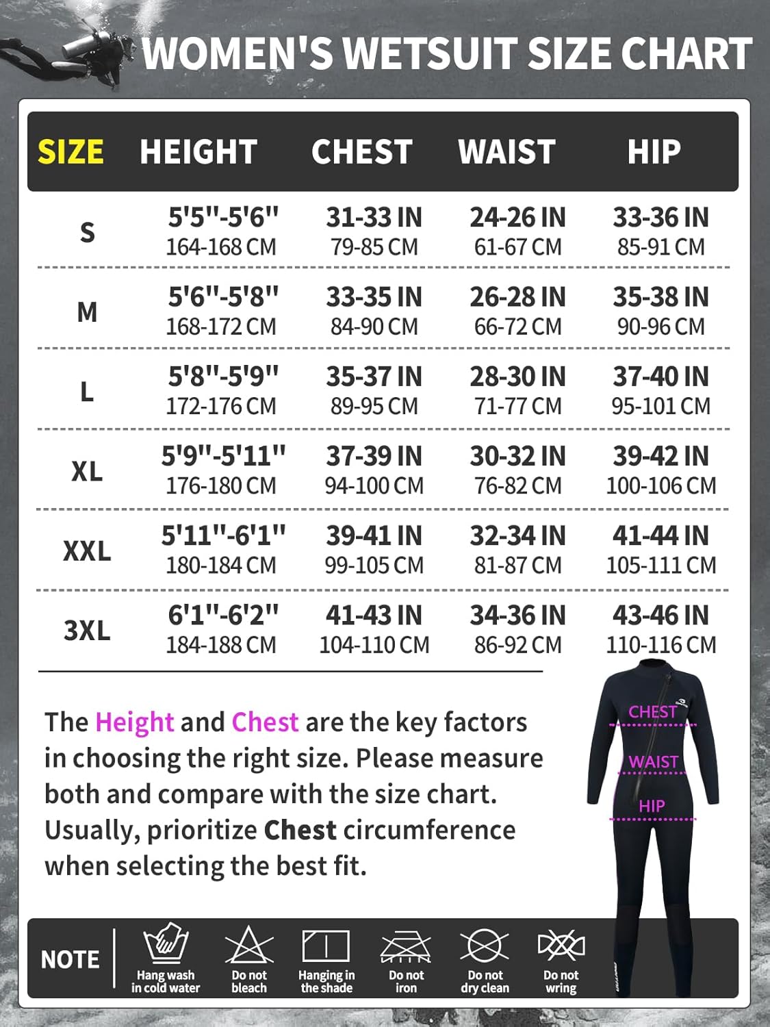 Combinaisons de Plongée 5mm pour Hommes Femmes - Combinaison Néoprène Adultes, Wetsuit à Fermeture Éclair Frontale de Longueur Intégrale, Ultra-Chaude Flexible pour Plongée Surf en Eau Froide Femme Violet 5/4mm L