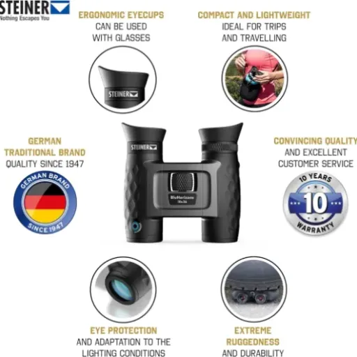 Test Steiner BluHorizons 10x26 : des jumelles compactes qui gèrent bien le plein soleil