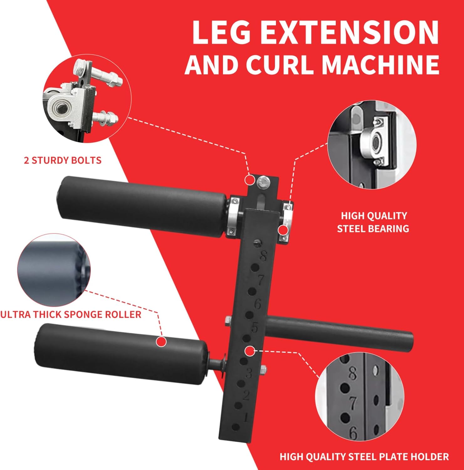 MARLANG Machine d'extension de jambe Power Rack Machine de presse de jambes Machine de presse de jambe Machine de musculation à domicile 1" Hole