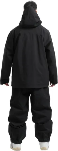 Ensemble Veste et Pantalon de Ski et Snowboard Homme - Baggy Ample Plusieurs Poches Unisexe Imperméable Coupe-Vent Respirant Chaud à Capuche L Noir