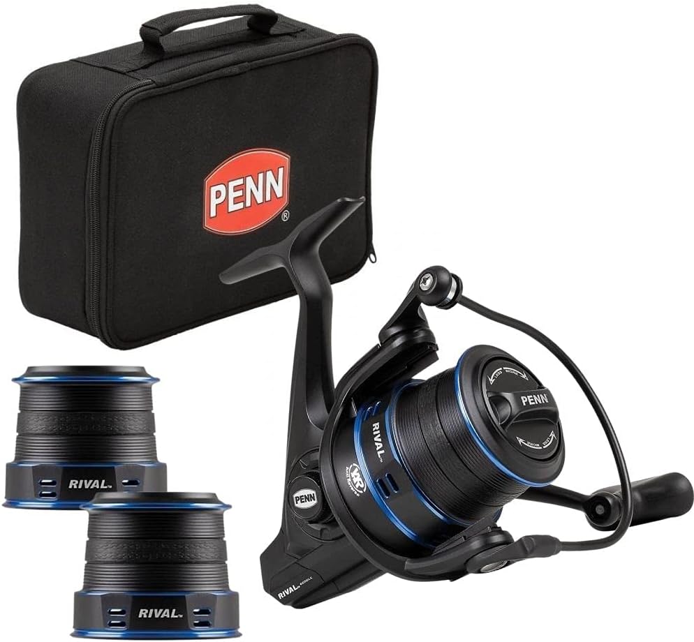 Rival moulinet spinning long cast, pour la pêche en mer en Surcasting, pêche du bord, long lancer, depuis la plage, poisson plat, bar, maquereau Blue 7000