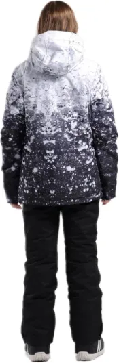 Ensemble Veste et Pantalon de Ski pour Femme, Combinaison de Ski 2 Pièces, à Capuche Imperméable Coupe-vent Respirant Chaud Isolé Froid de Montagne + Noir M