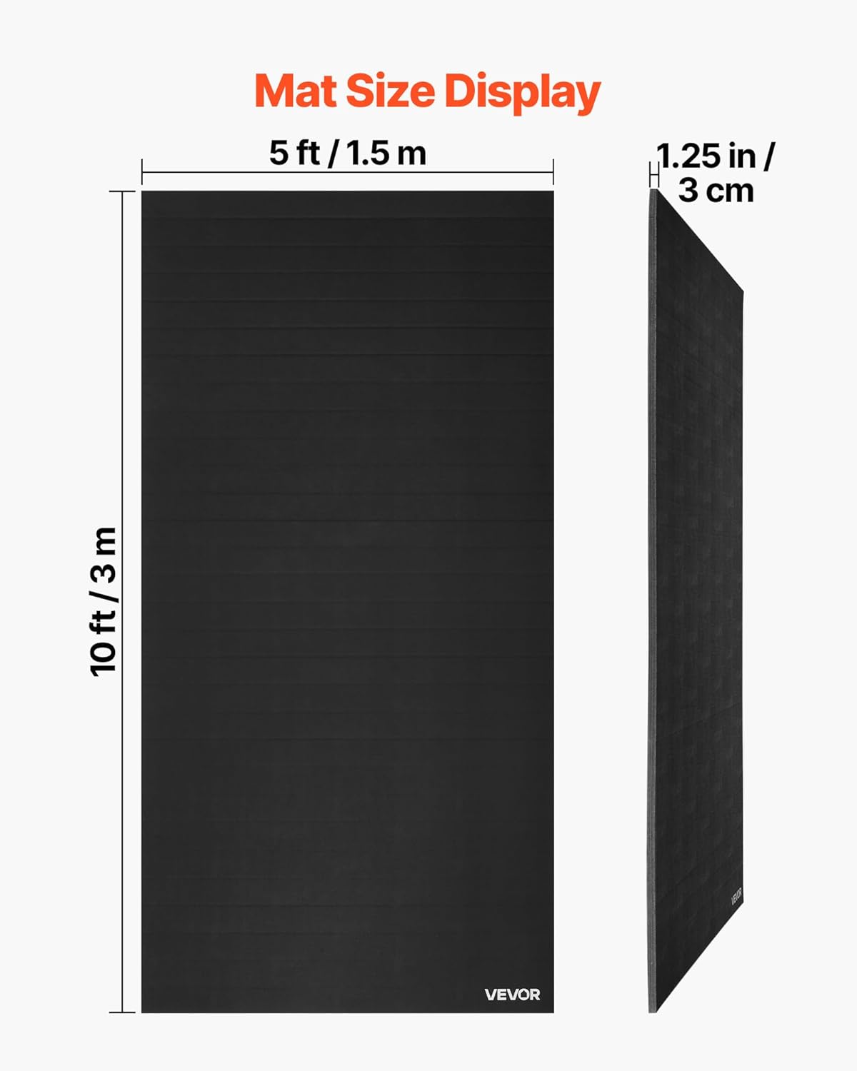 Tapis de lutte en mousse pour arts martiaux - 3 m/1,5 m - Tapis d'entraînement enroulable en PVC imperméable avec cercles - Pour gymnastique, tatami, jiu jitsu, BJJ, MMA, judo 10 x 5 pies (3 x 1.5 x 0.03 m)