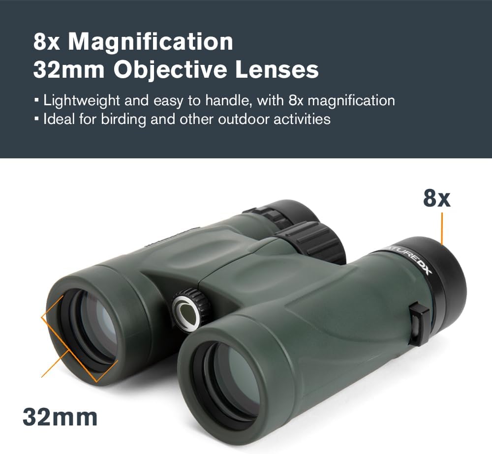 71330 Nature DX 8x32 BaK-4 Prism Binoculars, Green