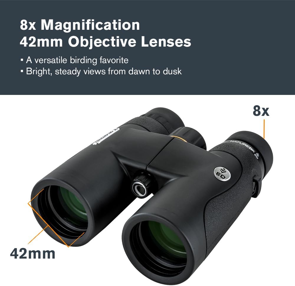 72332 Nature DX Ed 8x42 Outdoor and Birding Binoculars with Extra-Low Dispersion Objective Lenses, Fully Multi-Coated with BaK-4 Prisms, Rubber Armoured, Fog & Waterproof 8 x 42