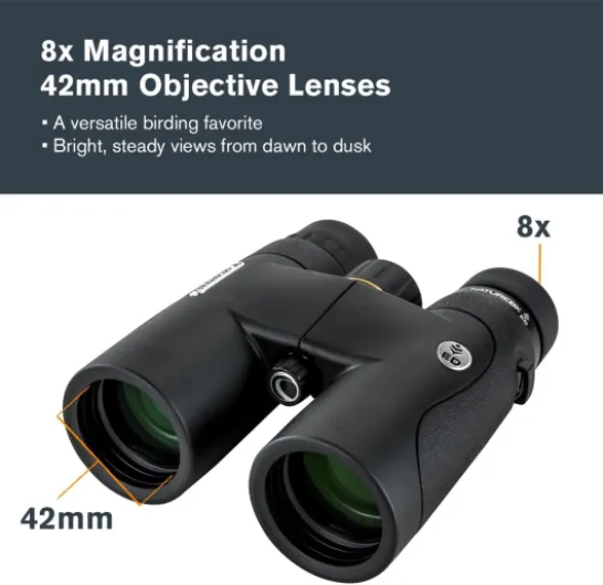 72332 Nature DX Ed 8x42 Outdoor and Birding Binoculars with Extra-Low Dispersion Objective Lenses, Fully Multi-Coated with BaK-4 Prisms, Rubber Armoured, Fog & Waterproof 8 x 42