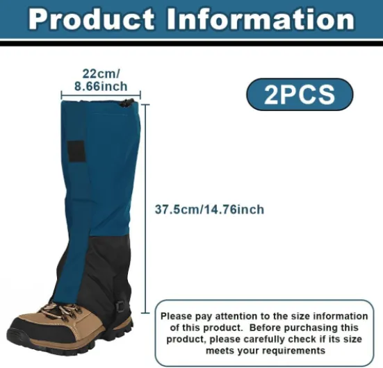 Pour la randonnée hivernale, la Marche, Le Jogging, l'escalade, la randonnée, la pêche et la Marche Couvre-bottes neige - bleu lac