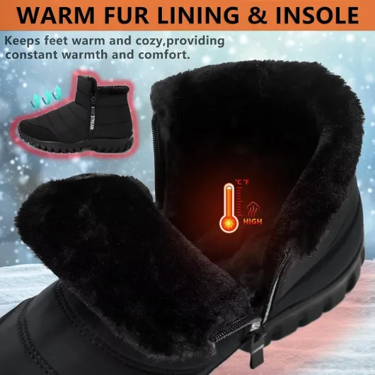 Bottes de Hiver Homme Chaud Imperméable Bottes de Neige 42 EU Noir