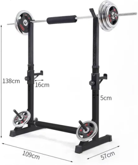 Rack Squat Réglable, Réglable en Hauteur (80-150 cm), Multifonction Haltère Rack, Repose Barre Musculation Support, Charge Max - 200 kg (Ne Pas inclure Barbell) Noir