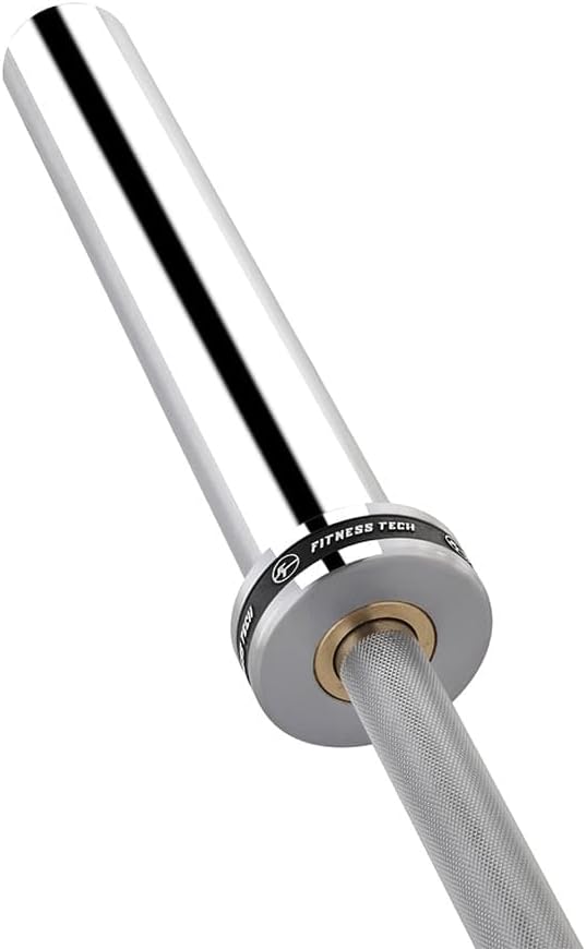 Barre Olympique 15 kg 200 cm - Barre de Musculation 50 mm avec 8 Roulements, Charge Max 340 kg - Idéale pour Cross Training, Haltérophilie, Powerlifting et Musculation - Fitness Tech