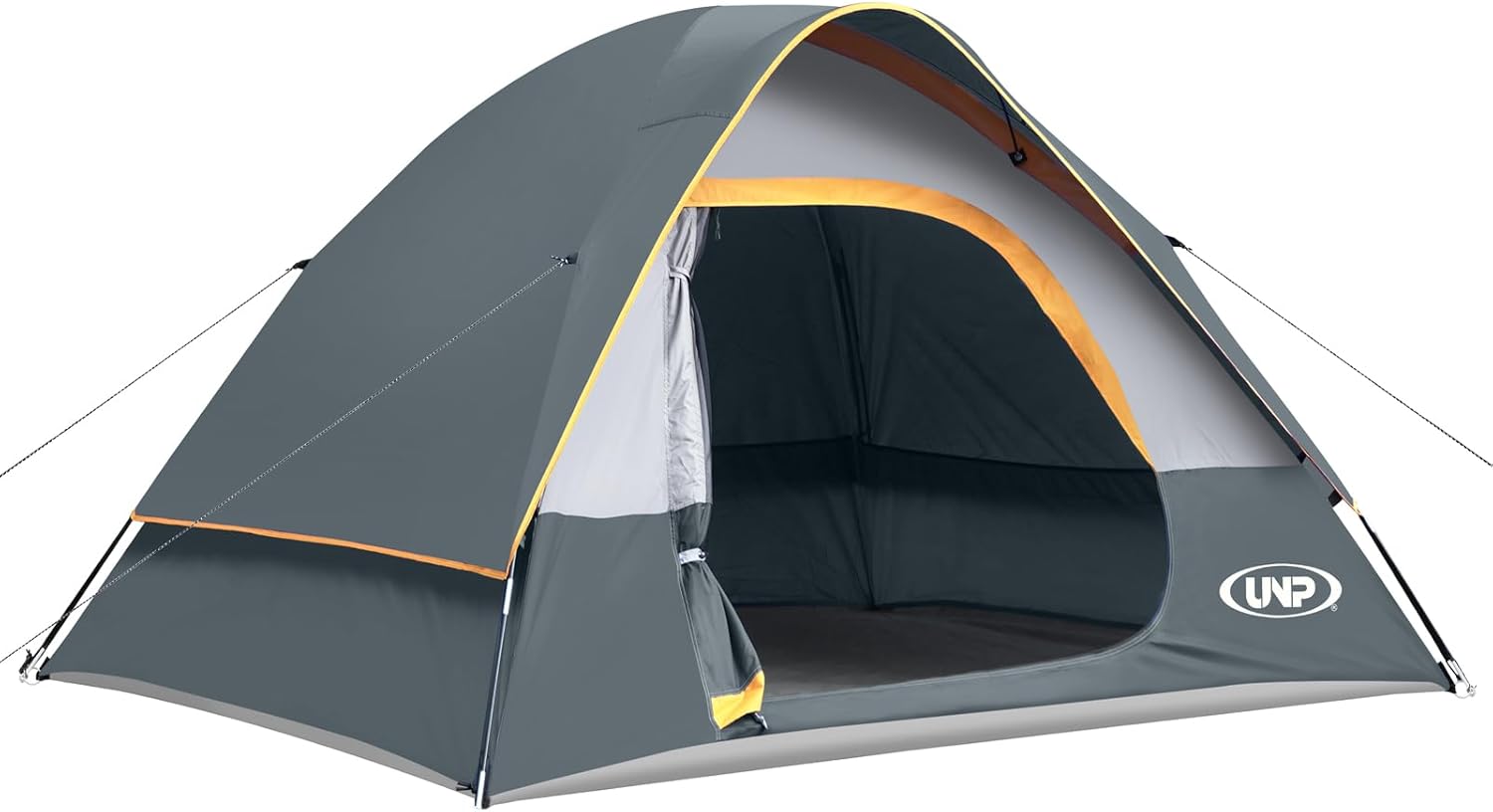 UNP Tente de Camping 2-3 Place, Ultra Léger Tente Coupe-Vent Imperméable avec Rainfly, Facile à Installer, Tente DôMe Portable pour Camping Gris 6