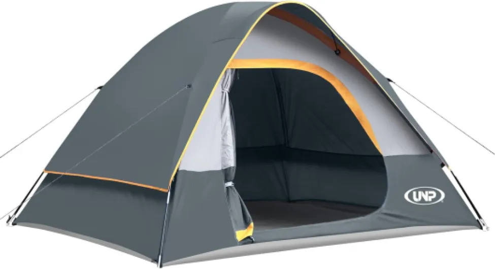 UNP Tente de Camping 2-3 Place, Ultra Léger Tente Coupe-Vent Imperméable avec Rainfly, Facile à Installer, Tente DôMe Portable pour Camping Gris 6