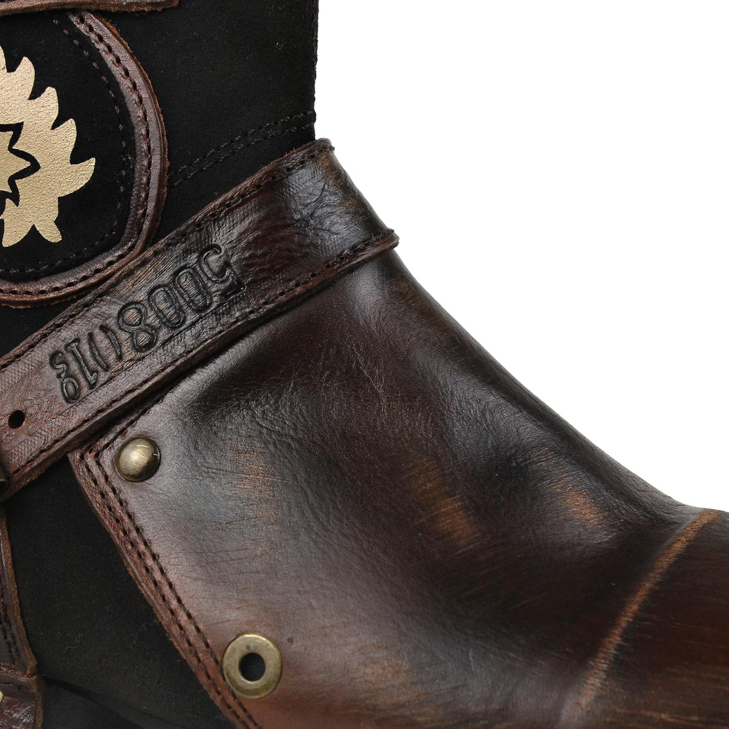 Moto Botte Hommes Bottes Retro Cowboy Chaussures d'équitation pour hommes Cheville Hiver Boot Casual OS-5008-1-BP-DE-R 44 EU Vintage Marron