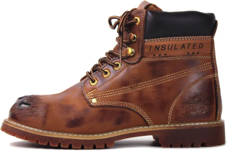 Marron Vintage Bottes de Moto pour hommes Mode Bottes Worker Chukka en cuir Chaussures décontractées d'équitation OS-5008-7-A-VintageBrown-FR-R 44 EU Marron Foncé Vintage