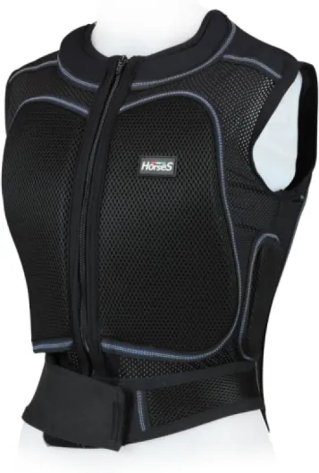 Gilet de protection d'équitation New, gilet de protection pour chevaliers et Amazones, tissu technique avec inserts, élastique, s'adapte aux formes du corps Noir S