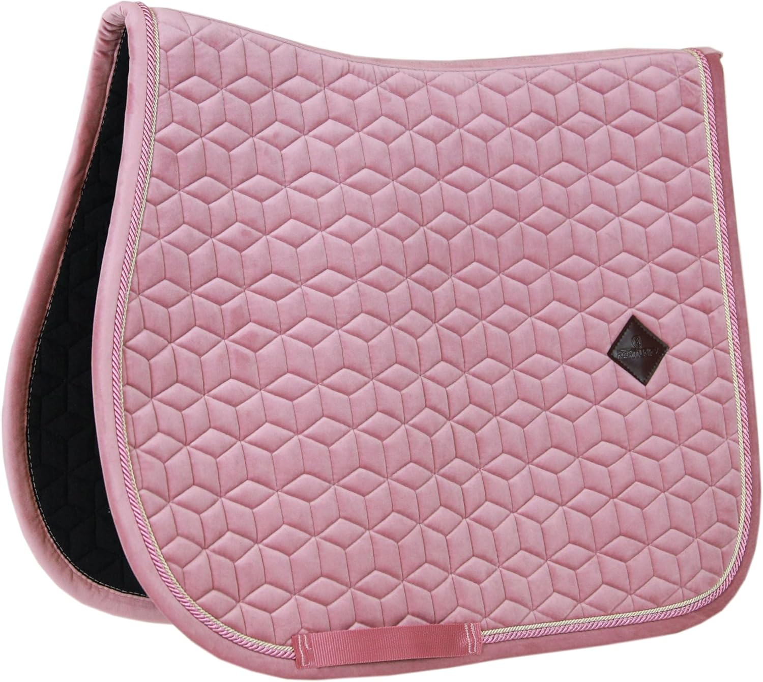 Tapis de selle COB - Vieux rose - Velours - Saut d'obstacles