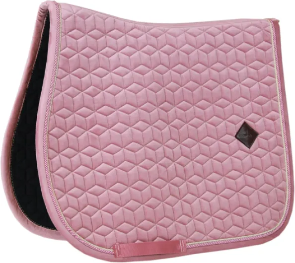 Tapis de selle COB - Vieux rose - Velours - Saut d'obstacles
