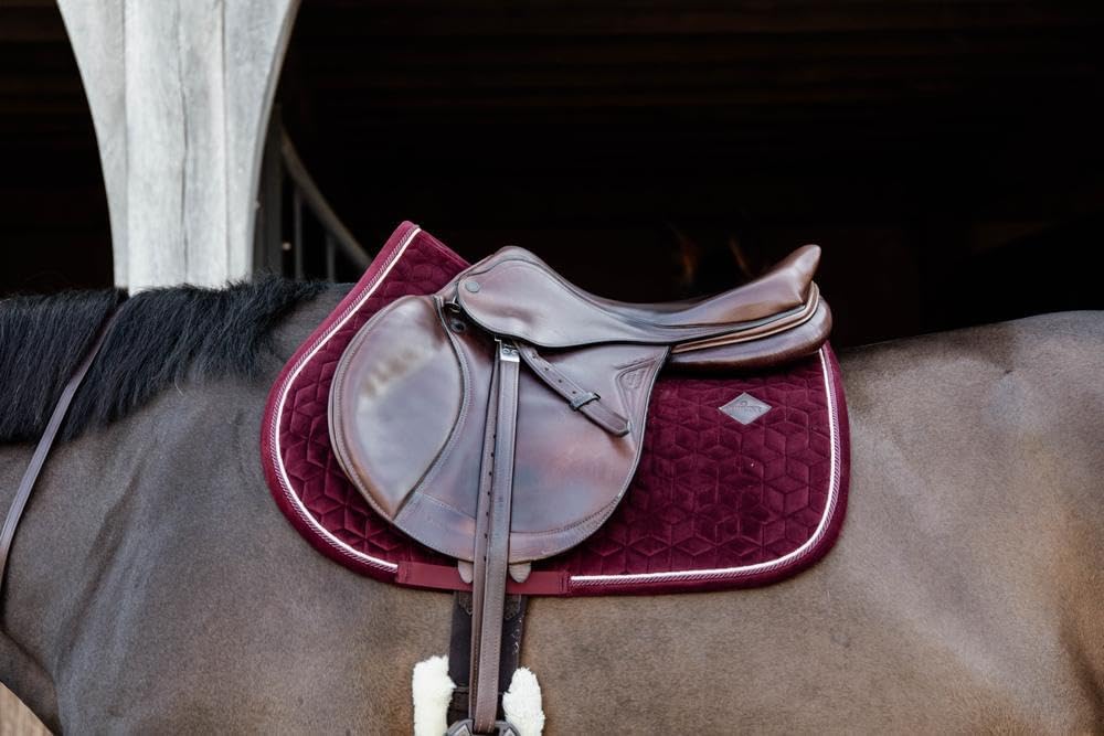 Tapis de Selle Full - Bordeaux - Velours - Saut d'obstacles