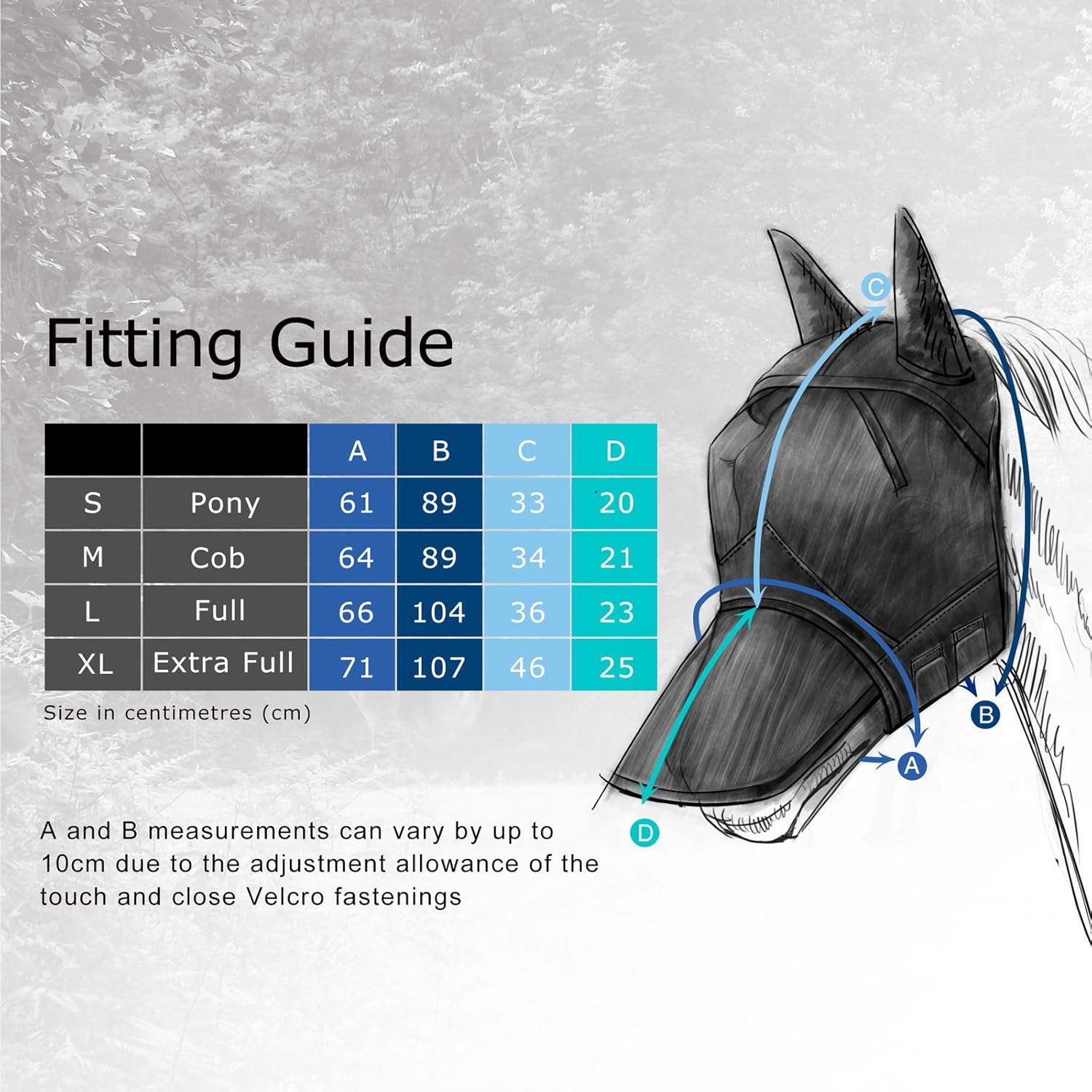CareMaster Masque Anti-Mouches en Polaire pour Cheval Protection UV avec Protection des Oreilles Noir Poney (S)