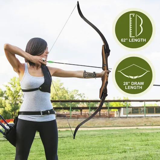 Samick Sage Arc recurve 62" Arc Classique Chasse à l'arc pour Adultes (35 LB., gaucher)