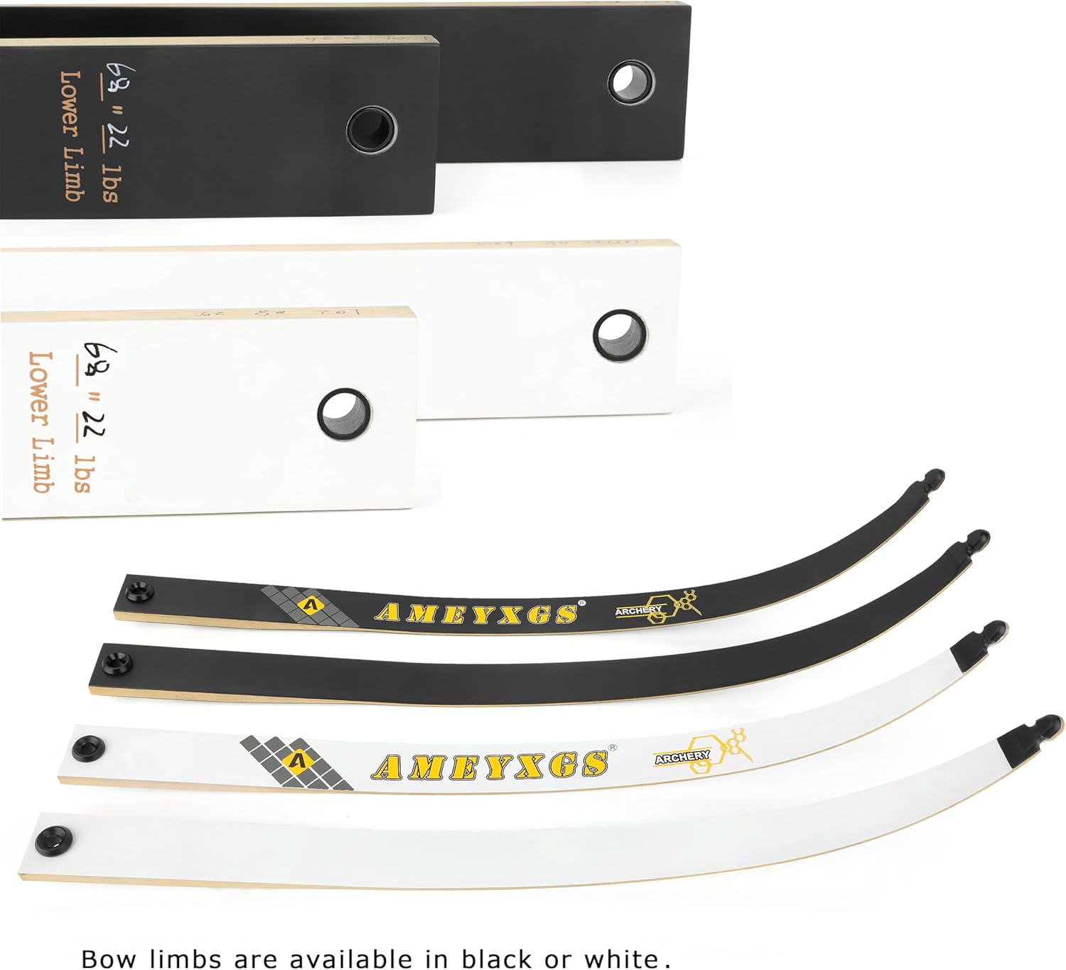 Tir à l'arc Arc Classique 66/68/70" Arc Classique de compétition pour débutants 14-40LBS Kit d'arc et de flèche de tir à l'arc Arc Long 1# 68"-24lbs kit noir