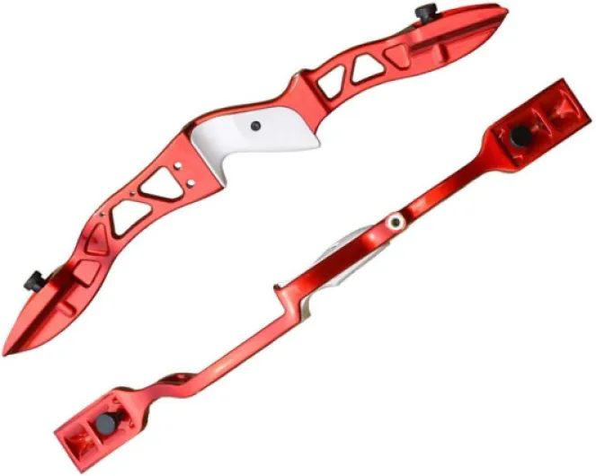 66" Arc Recourbé de Takedown et Kit tir à l'arc pour Adultes 24-36 lbs Riser en Alliage d'aluminium avec des flèches en Carbone Chasse Longbow Set Rouge 24lbs