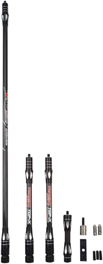 Tir à l'arc Tige de Stabilisateur de Carbone Système de Stabilisation de Compétition Stabilisateur en Fibre de Carbone Composants pour Arc Classique Argent