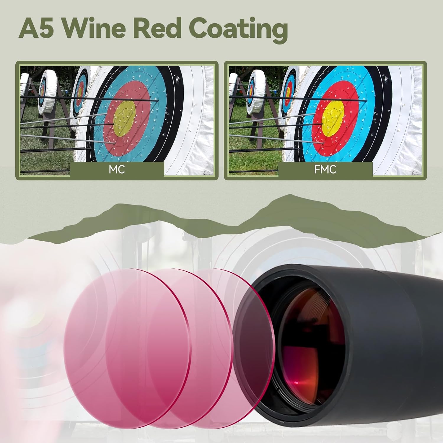 SV28PLUS Longue-Vue avec Trepied Adaptateur Smartphone, 25-75x70mm A5 Claret Red FMC BAK4 IP65 étanche, Lunette d'observation pour Adulte Cible Tournage Tir à l'arc Observation des Oiseaux 25-75X70mm noir
