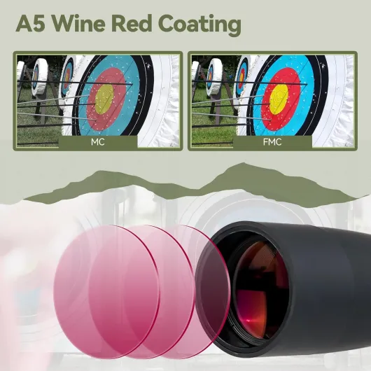 SV28PLUS Longue-Vue avec Trepied Adaptateur Smartphone, 25-75x70mm A5 Claret Red FMC BAK4 IP65 étanche, Lunette d'observation pour Adulte Cible Tournage Tir à l'arc Observation des Oiseaux 25-75X70mm noir