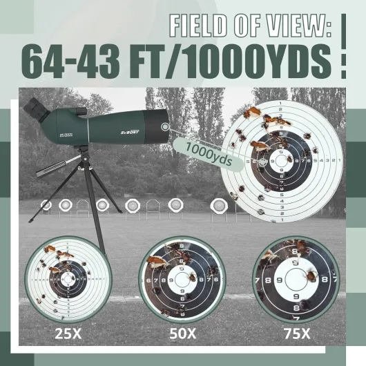 SV28PLUS Longue-Vue pour Observation des Oiseaux, 25-75x70mm avec Contrôleur sans Fil, BAK4 A5 Rouge Vin FMC Scopes, Digiscoping Adaptateurs pour Faune Tir à l'arc Astronomie 25-75X70mm vert avec contrôleur