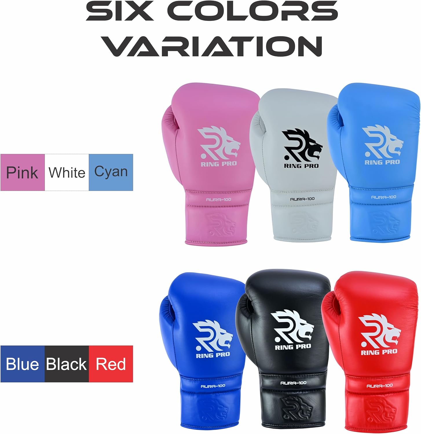 Gants de boxe unis à lacets - Gants d'entraînement et de sparring de qualité supérieure pour les athlètes professionnels de boxe et MMA Noir 10 oz
