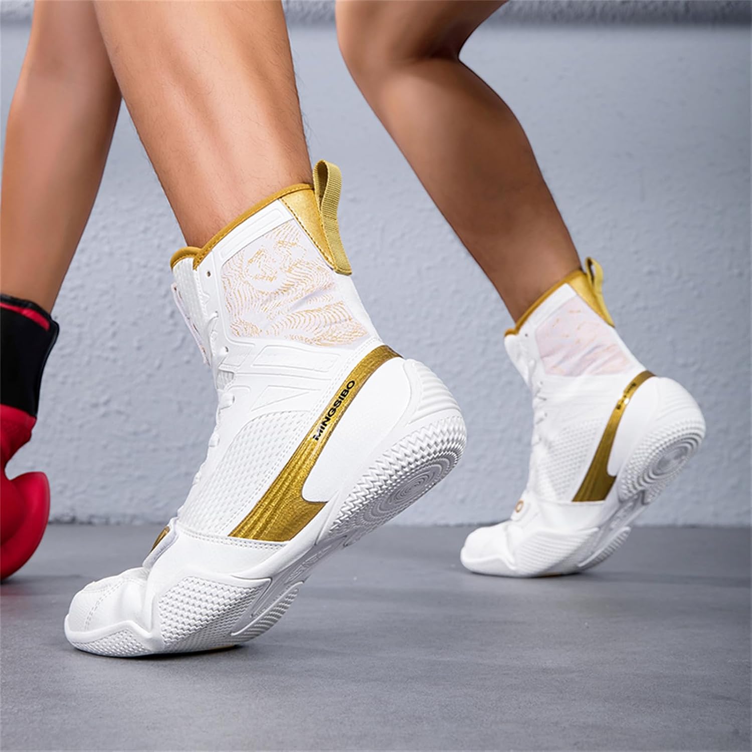 Chaussures De Boxe pour Hommes Femmes Baskets Montantes Légères Et À La Mode Idéales pour La Salle De Sport 42 EU White