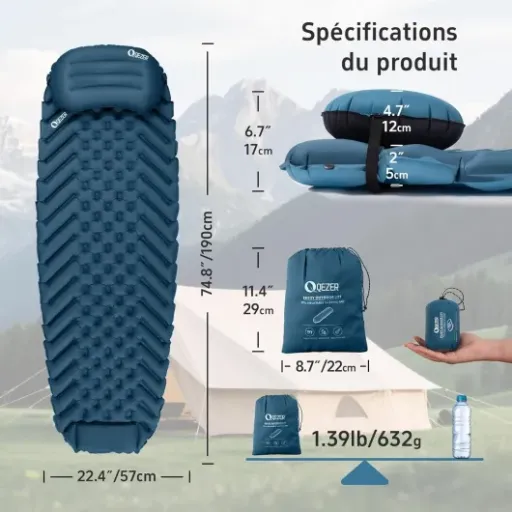 Test QEZER Matelas Gonflable Ultraléger : le matelas de bivouac qui mise tout sur la légèreté