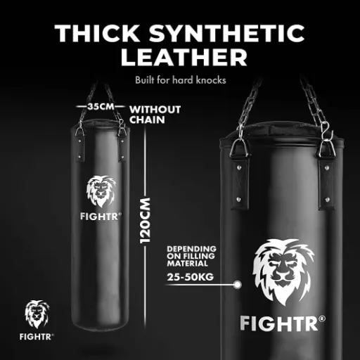 Test Sac de Frappe FIGHTR Premium 120x35 : le sac costaud pour l’entraînement à la maison