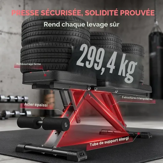 Banc Musculation Pliable, Banc Réglable avec 8 Angles & 3 Hauteur Pieds, Capacité 300~318KG, Plat/Incliné/Décliné/Vertical pour Entraînement Corps Complet à la Maison & au Bureau Noir