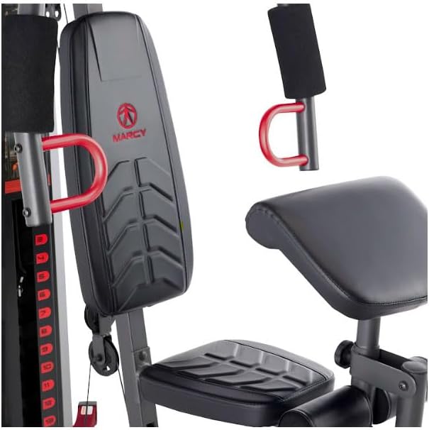 Appareil à Charges guidées Eclipse HG3000 Compact Home Gym - Tour de Poids de 68 kg - Poulie Haute et Basse - Poids Maximal de l’utilisateur 135 kg - 4 Versions Noir et rouge