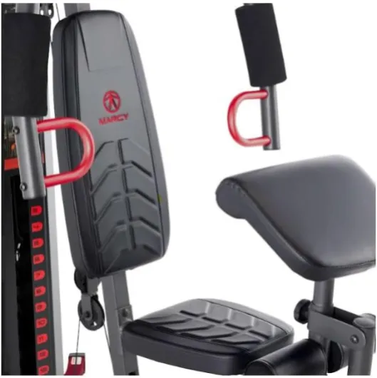Appareil à Charges guidées Eclipse HG3000 Compact Home Gym - Tour de Poids de 68 kg - Poulie Haute et Basse - Poids Maximal de l’utilisateur 135 kg - 4 Versions Noir et rouge